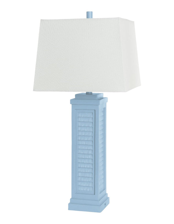 HomeRoots Set of Two 32" Blue Table Lamps with USB Charging & White Cone Shade for Modern Home Decor 571291