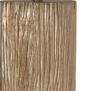 HomeRoots Set of Two 30" Gold USB Table Lamps with White Linen Shades for Elegant Home Ambiance & Style 571292