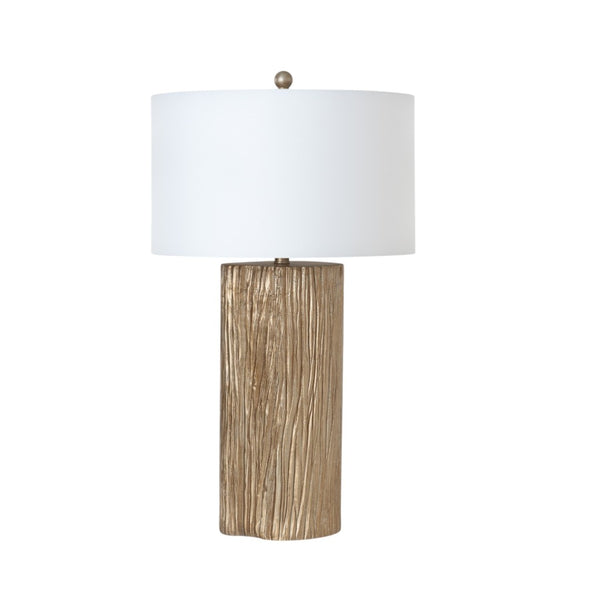 HomeRoots Set of Two 30" Gold USB Table Lamps with White Linen Shades for Elegant Home Ambiance & Style 571292