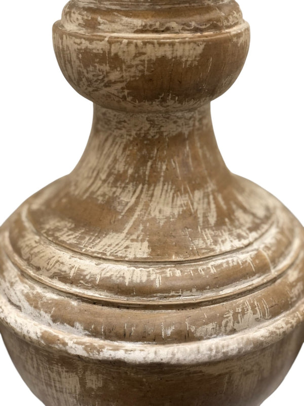 HomeRoots Set of Two 32" Coastal Distressed Beige Table Lamps with Tan Linen Shades for Stylish Lighting 571295