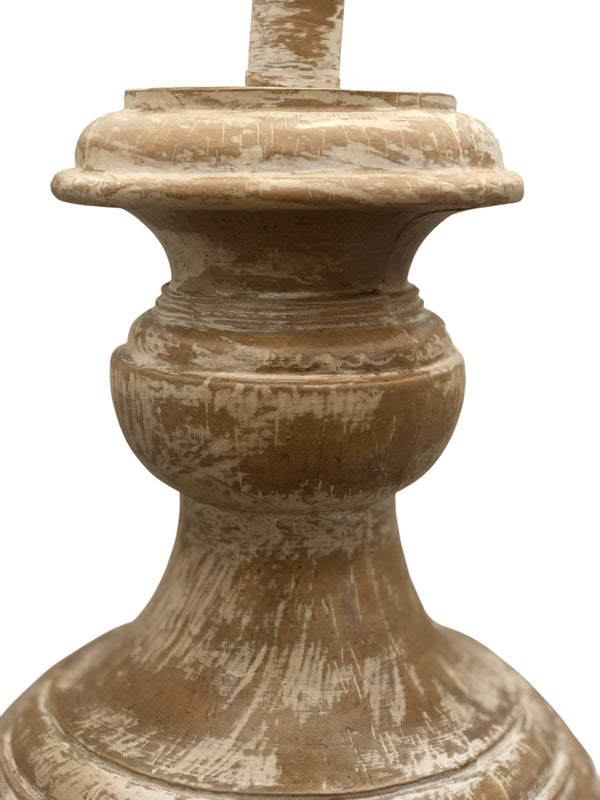 HomeRoots Set of Two 32" Coastal Distressed Beige Table Lamps with Tan Linen Shades for Stylish Lighting 571295