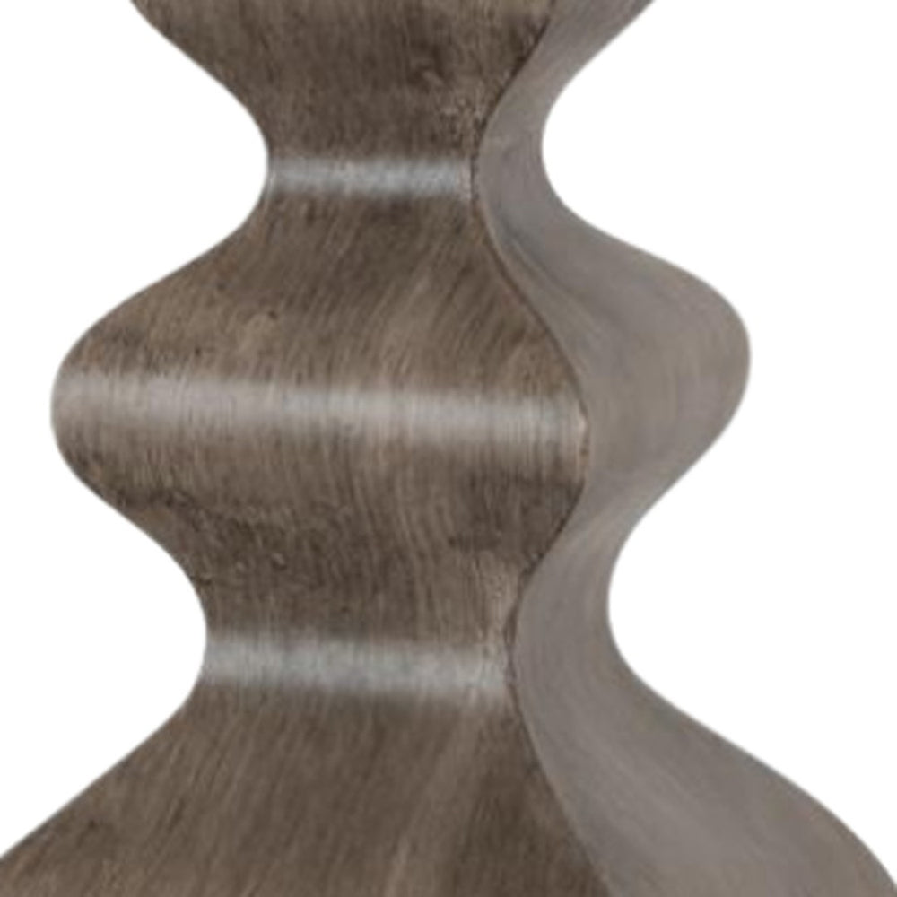 HomeRoots Set of Two 30" Distressed Brown Table Lamps with White Cone Shade for Coastal-Inspired Homes 571296