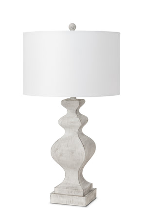 Homeroots Set Of Two 30" Distressed White Table Lamp Usb With White Cone Shade   571297