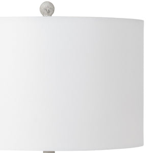 Homeroots Set Of Two 30" Distressed White Table Lamp Usb With White Cone Shade   571297