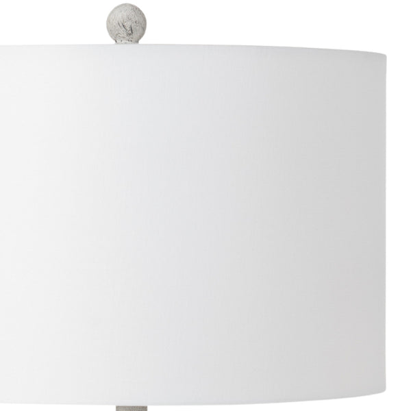 Homeroots Set Of Two 30" Distressed White Table Lamp Usb With White Cone Shade   571297