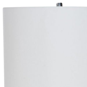 Homeroots Set Of Two 36" Silver Metal Table Lamp With White Cone Shade   571299