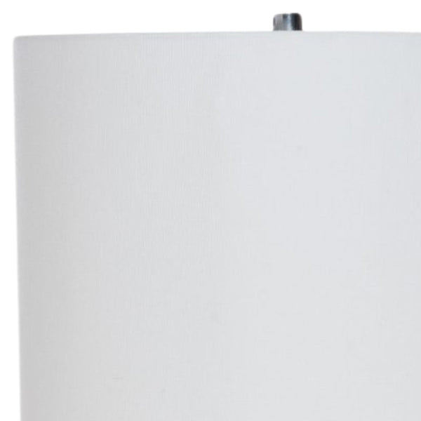 Homeroots Set Of Two 36" Silver Metal Table Lamp With White Cone Shade   571299