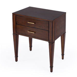 Butler Specialty Kai 2 Drawer End Table – Stylish Mid-century Design With Gold Hardware And Luxurious Brown Finish Medium Brown Poplar Wood,Cherry Veneer,Mdf 5713011-butler