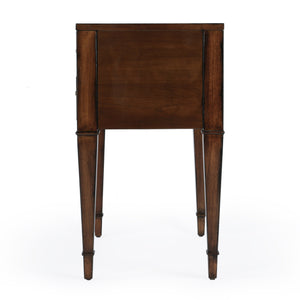 Butler Specialty Kai 2 Drawer End Table – Stylish Mid-century Design With Gold Hardware And Luxurious Brown Finish Medium Brown Poplar Wood,Cherry Veneer,Mdf 5713011-butler