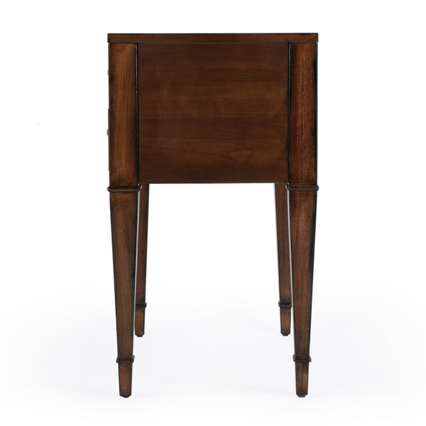 Butler Specialty Kai 2 Drawer End Table – Stylish Mid-century Design With Gold Hardware And Luxurious Brown Finish Medium Brown Poplar Wood,Cherry Veneer,Mdf 5713011-butler