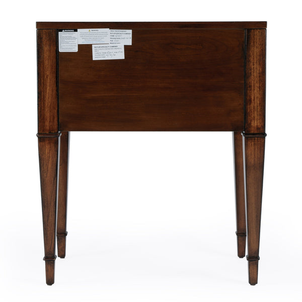 Butler Specialty Kai 2 Drawer End Table – Stylish Mid-century Design With Gold Hardware And Luxurious Brown Finish Medium Brown Poplar Wood,Cherry Veneer,Mdf 5713011-butler