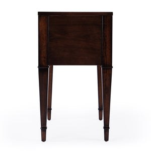 Butler Specialty Kai 2 Drawer End Table – Stylish Mid-century Design With Gold Hardware And Luxurious Brown Finish Dark Brown Poplar Wood,Cherry Veneer,Mdf 5713024-butler