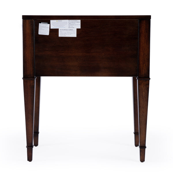 Butler Specialty Kai 2 Drawer End Table – Stylish Mid-century Design With Gold Hardware And Luxurious Brown Finish Dark Brown Poplar Wood,Cherry Veneer,Mdf 5713024-butler