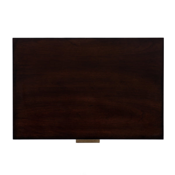 Butler Specialty Kai 2 Drawer End Table – Stylish Mid-century Design With Gold Hardware And Luxurious Brown Finish Dark Brown Poplar Wood,Cherry Veneer,Mdf 5713024-butler