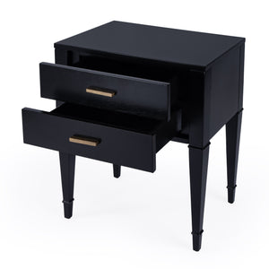 Butler Specialty Kai 2 Drawer End Table – Stylish Mid-century Design With Gold Hardware And Luxurious Brown Finish Black Poplar Wood,Cherry Veneer,Mdf 5713111-butler