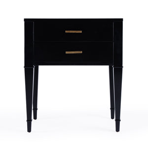 Butler Specialty Kai 2 Drawer End Table – Stylish Mid-century Design With Gold Hardware And Luxurious Brown Finish Black Poplar Wood,Cherry Veneer,Mdf 5713111-butler