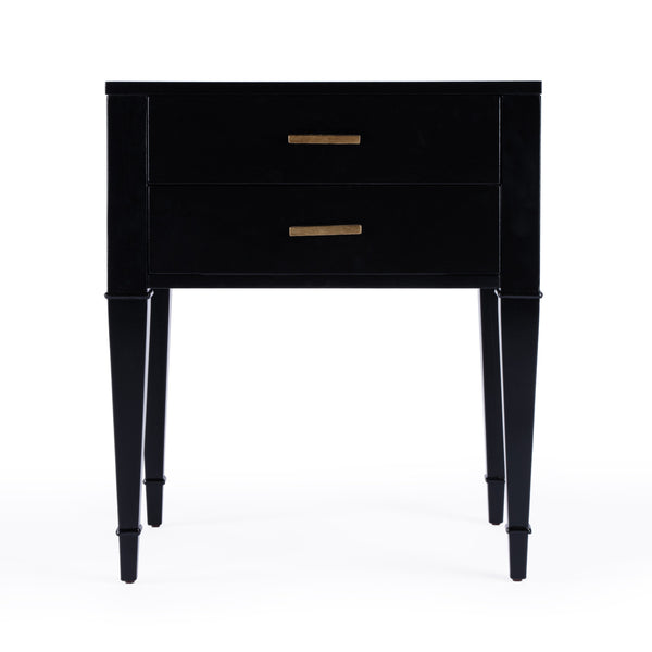 Butler Specialty Kai 2 Drawer End Table – Stylish Mid-century Design With Gold Hardware And Luxurious Brown Finish Black Poplar Wood,Cherry Veneer,Mdf 5713111-butler