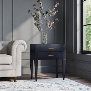 Butler Specialty Kai 2 Drawer End Table – Stylish Mid-century Design With Gold Hardware And Luxurious Brown Finish Black Poplar Wood,Cherry Veneer,Mdf 5713111-butler