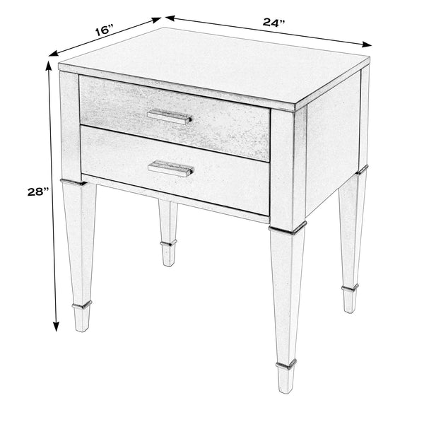 Butler Specialty Kai 2 Drawer End Table – Stylish Mid-century Design With Gold Hardware And Luxurious Brown Finish Black Poplar Wood,Cherry Veneer,Mdf 5713111-butler