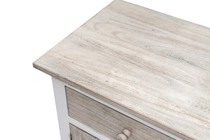 Homeroots 28" White And Gray Solid Wood Nightstand With Usb Ports - Stylish, Durable, Rustic Storage Solution!   571339