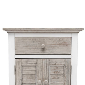 Homeroots 28" White And Gray Solid Wood Nightstand With Usb Ports - Stylish, Durable, Rustic Storage Solution!   571339