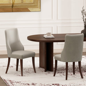 English Elm Connie Elegant Vegan Leather & Velvet Dining Chairs Set Of 2 - Modern Comfort For Any Space B365P397835