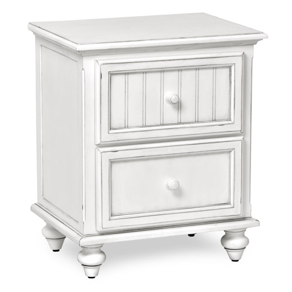 Homeroots 28" White Solid Wood Distressed Nightstand With Usb Ports - Stylish Storage Solution For Bedrooms   571341