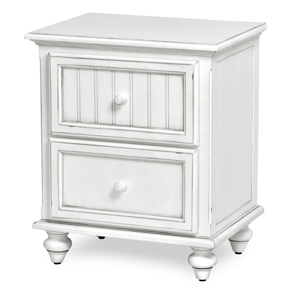 HomeRoots 28" White Solid Wood Distressed Nightstand with USB Ports – Rustic Charm & Modern Functionality! 571341