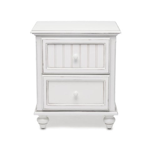Homeroots 28" White Solid Wood Distressed Nightstand With Usb Ports - Stylish Storage Solution For Bedrooms   571341