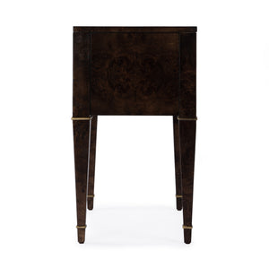 Butler Specialty Kai 2 Drawer End Table – Stylish Mid-century Design With Gold Hardware And Luxurious Brown Finish Dark Brown Poplar Wood,Mappa Burl Veneer,Mdf 5713446-butler