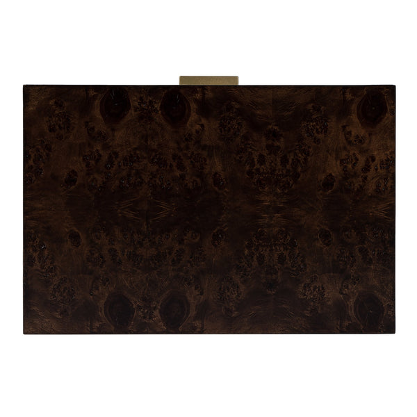 Butler Specialty Kai 2 Drawer End Table – Stylish Mid-century Design With Gold Hardware And Luxurious Brown Finish Dark Brown Poplar Wood,Mappa Burl Veneer,Mdf 5713446-butler