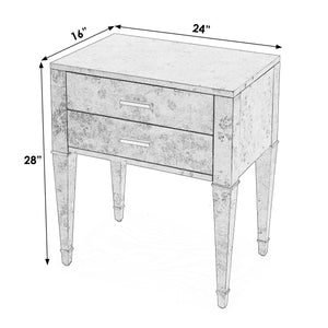 Butler Specialty Kai 2 Drawer End Table – Stylish Mid-century Design With Gold Hardware And Luxurious Brown Finish Dark Brown Poplar Wood,Mappa Burl Veneer,Mdf 5713446-butler