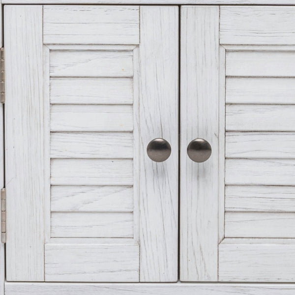 Homeroots 28" White Solid Wood Distressed Nightstand With Usb Port - Rustic Charm And Hidden Storage Solution   571346