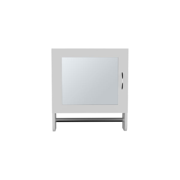 HomeRoots 18" White Wood Floating Bathroom Vanity with Mirror & Storage Cabinet – Modern Space Saver Design 571351
