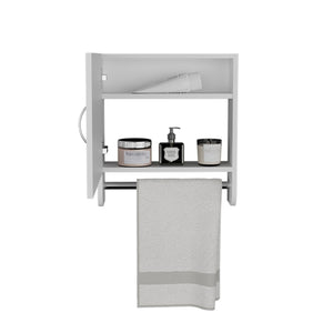HomeRoots 18" White Wood Floating Bathroom Vanity with Mirror & Storage Cabinet – Modern Space Saver Design 571351