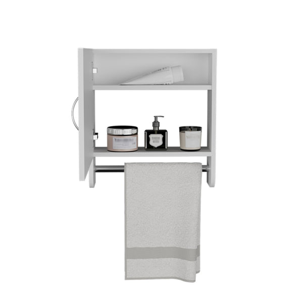 HomeRoots 18" White Wood Floating Bathroom Vanity with Mirror & Storage Cabinet – Modern Space Saver Design 571351