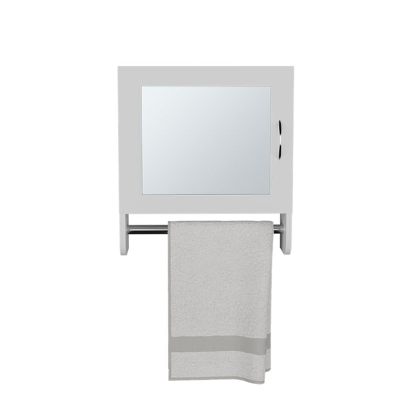 HomeRoots 18" White Wood Floating Bathroom Vanity with Mirror & Storage Cabinet – Modern Space Saver Design 571351