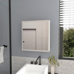 HomeRoots 20" White Floating Bathroom Vanity Set with Medicine Cabinet & Mirror - Modern Space-Saving Design 571353