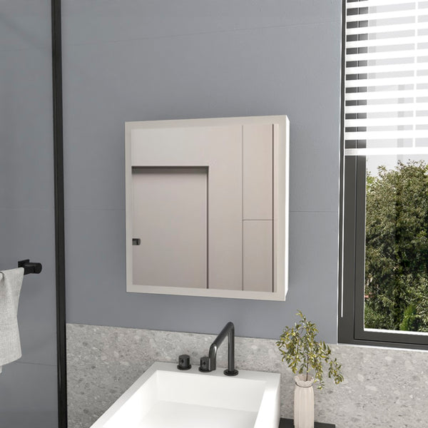 HomeRoots 20" White Floating Bathroom Vanity Set with Medicine Cabinet & Mirror - Modern Space-Saving Design 571353