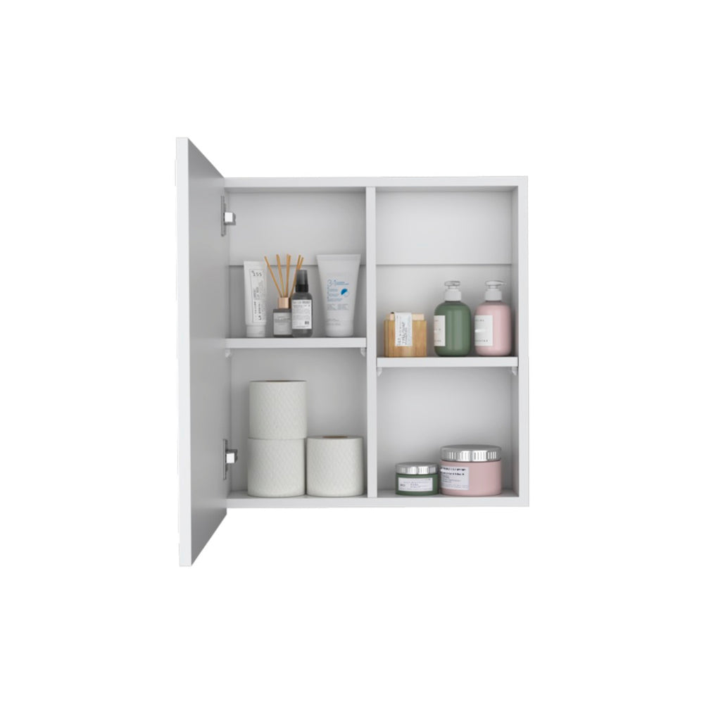 HomeRoots 20" White Floating Bathroom Vanity Set with Medicine Cabinet & Mirror - Modern Space-Saving Design 571353
