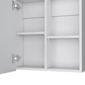 HomeRoots 20" White Floating Bathroom Vanity Set with Medicine Cabinet & Mirror - Modern Space-Saving Design 571353