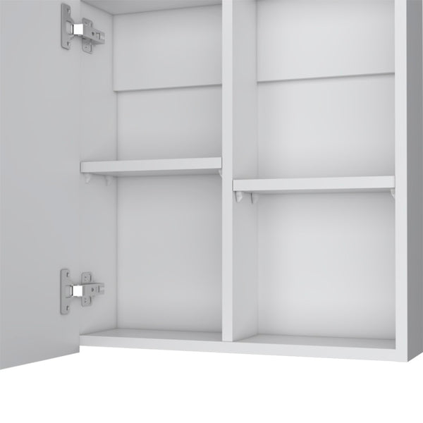 HomeRoots 20" White Floating Bathroom Vanity Set with Medicine Cabinet & Mirror - Modern Space-Saving Design 571353