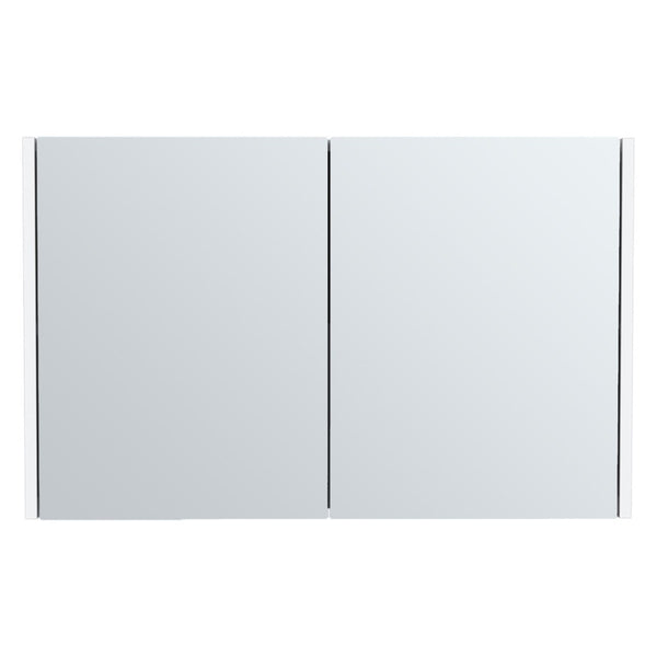 HomeRoots 32" Modern Floating White Wood Bathroom Vanity with Double Doors & Mirror Cabinet for Organized Elegance 571357