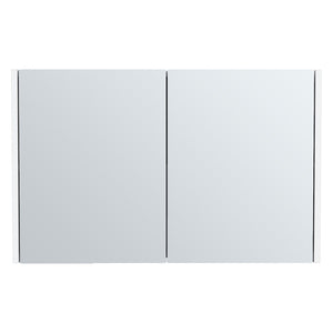 HomeRoots 32" Modern Floating White Wood Bathroom Vanity with Double Doors & Mirror Cabinet for Organized Elegance 571357