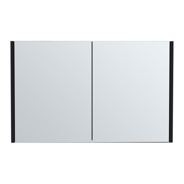 HomeRoots 32" Black Wood Floating Bathroom Vanity Set with Mirror & Medicine Cabinet for Modern Spaces 571358