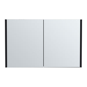 HomeRoots 32" Black Wood Floating Bathroom Vanity Set with Mirror & Medicine Cabinet for Modern Spaces 571358