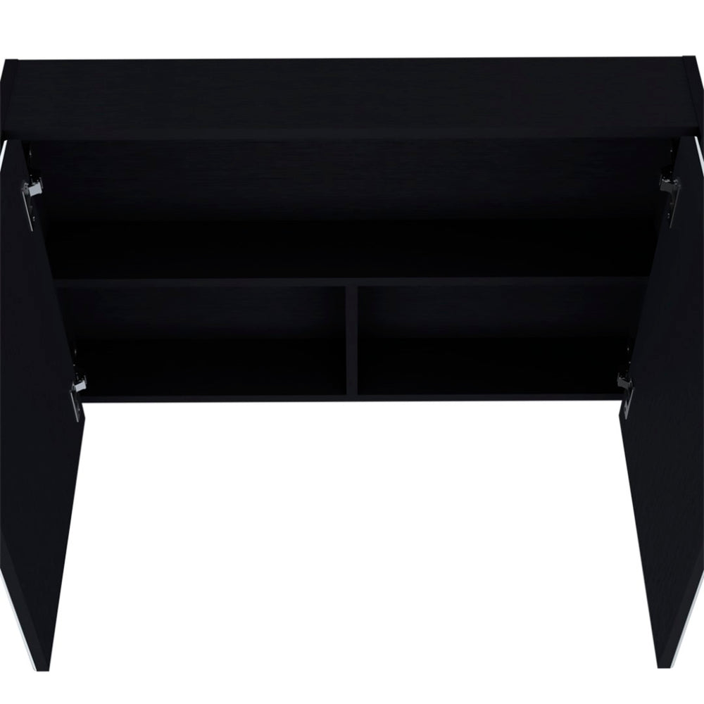 HomeRoots 32" Black Wood Floating Bathroom Vanity Set with Mirror & Medicine Cabinet for Modern Spaces 571358