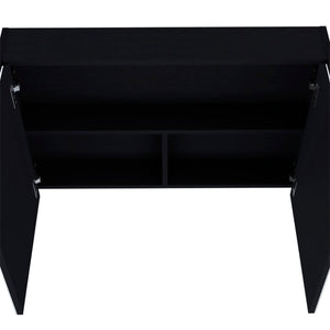 HomeRoots 32" Black Wood Floating Bathroom Vanity Set with Mirror & Medicine Cabinet for Modern Spaces 571358