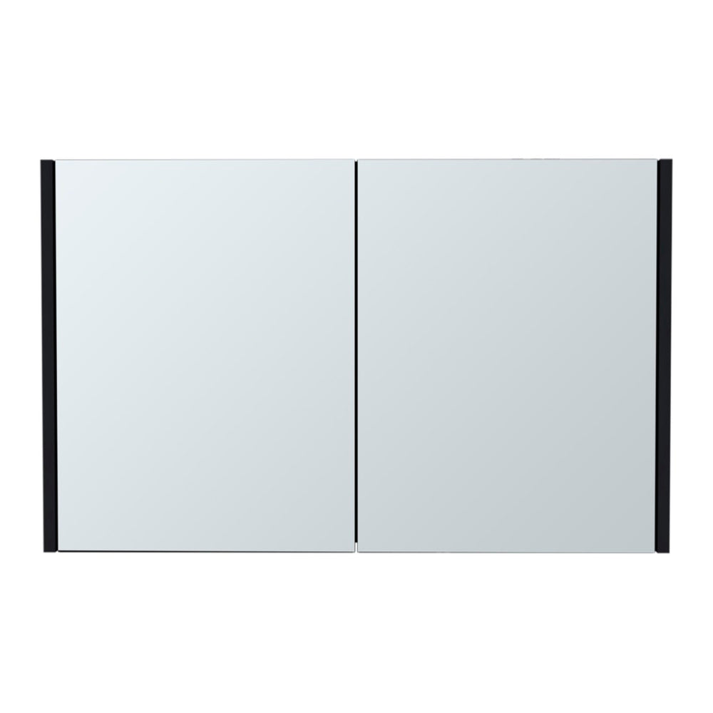 HomeRoots 32" Black Wood Floating Bathroom Vanity Set with Mirror & Medicine Cabinet for Modern Spaces 571358