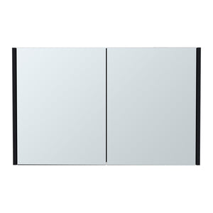 HomeRoots 32" Black Wood Floating Bathroom Vanity Set with Mirror & Medicine Cabinet for Modern Spaces 571358